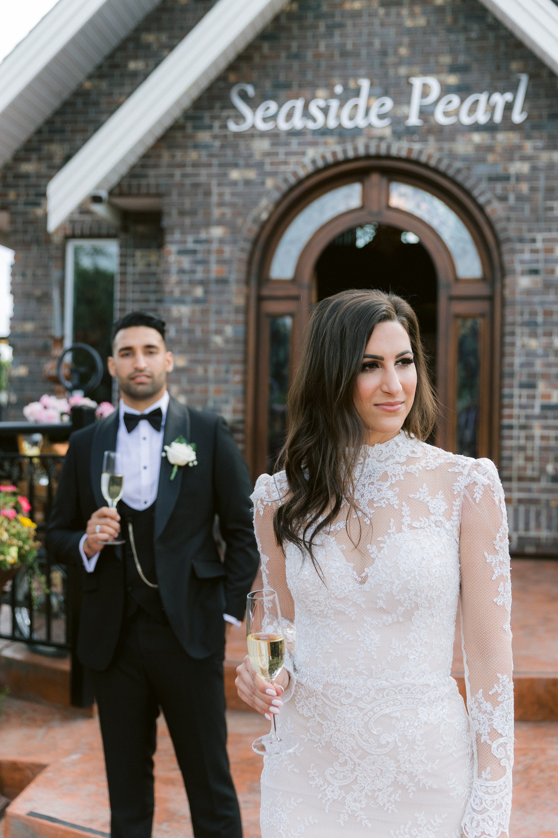 A glass each, just after the ceremony